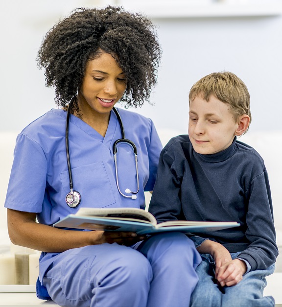 Black Doctor with White Child